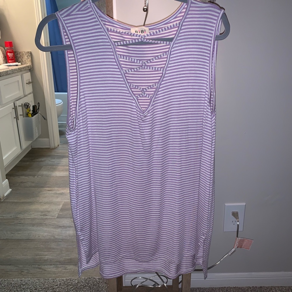 New Pinstripe Purple Tank